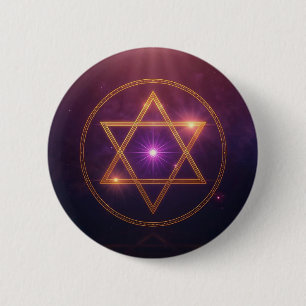 Badge Rond 5 Cm L'étoile cosmique de l'équilibre éclairé