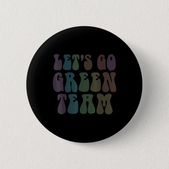 Badge Rond 5 Cm Lets Devenez écolo Team Retro War Jeu 60s Camp d'é (Devant)