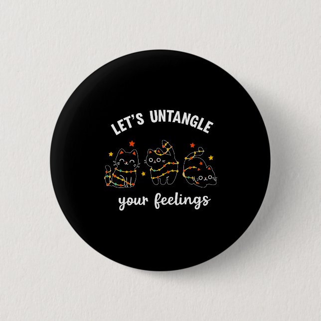 Badge Rond 5 Cm Let's Untangle Your Feelings School Counselor Chri (Devant)