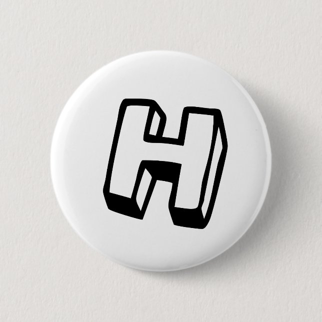 Badge Rond 5 Cm Letter H (Devant)