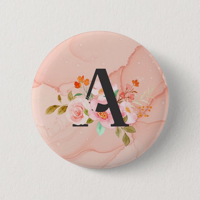 Badge Rond 5 Cm Lettre A (Devant)