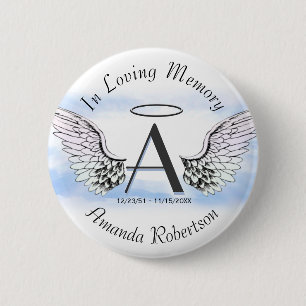 Badge Rond 5 Cm Lettre A   Ajouter un nom   Mémorial
