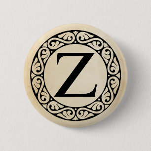 Badge Rond 5 Cm LETTRE Alphabet Grec Zeta