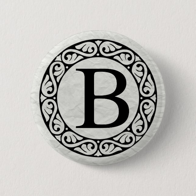 Badge Rond 5 Cm LETTRE Alphabet GRECQUE BÉTA (Devant)