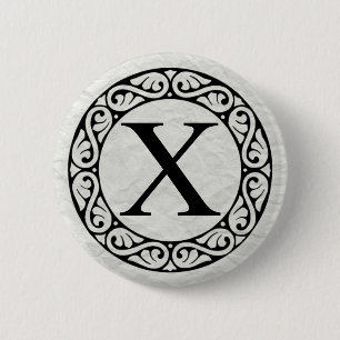 Badge Rond 5 Cm LETTRE AlphabET GRECQUE CHI