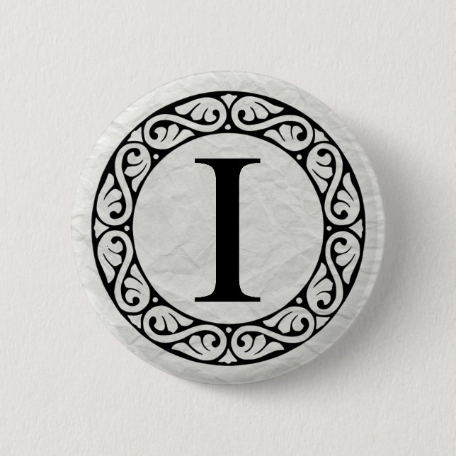 Badge Rond 5 Cm LETTRE AlphabET GRECQUE IOTA (Devant)