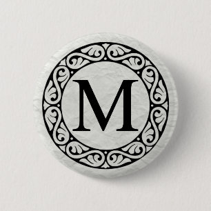 Badge Rond 5 Cm LETTRE AlphabET GRECQUE MU