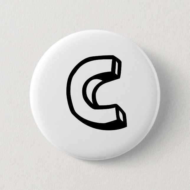 Badge Rond 5 Cm Lettre C (Devant)