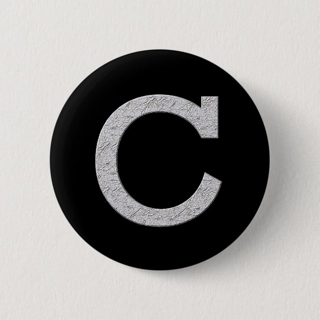 Badge Rond 5 Cm Lettre C de monogramme (Devant)