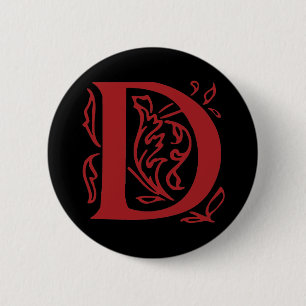 Badge Rond 5 Cm Lettre D