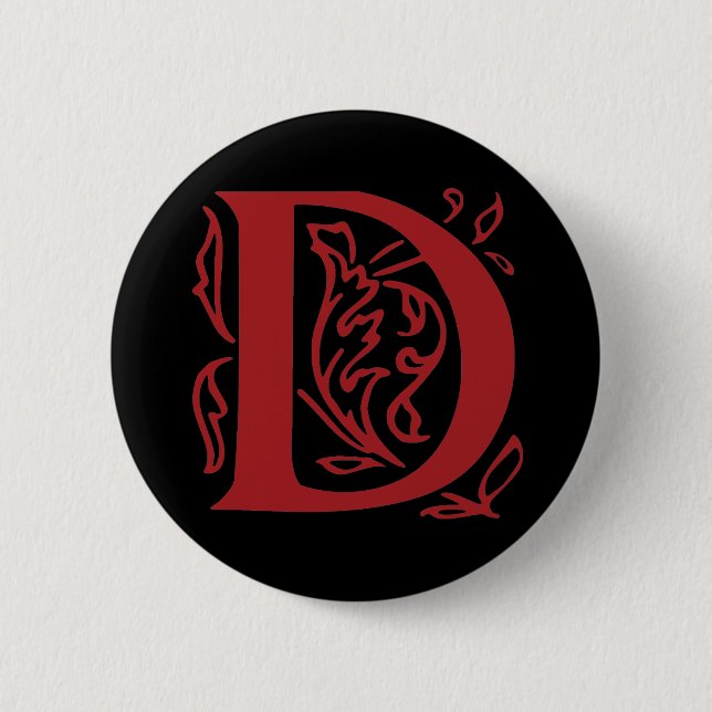 Badge Rond 5 Cm Lettre D (Devant)