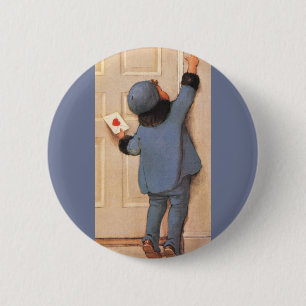 Badge Rond 5 Cm Lettre d'amour vintage par Jessie Willcox Smith