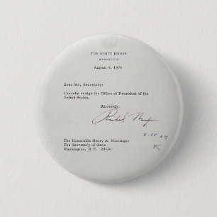 Badge Rond 5 Cm Lettre de démission du Président Richard M. Nixo
