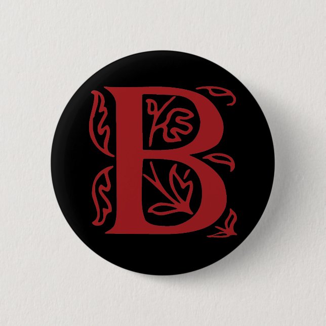 Badge Rond 5 Cm Lettre de fantaisie B (Devant)