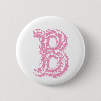 Badge Rond 5 Cm Lettre de fantaisie B de monogramme de police de