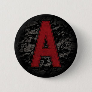 Badge Rond 5 Cm Lettre d'écarlate A