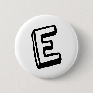 Badge Rond 5 Cm Lettre E