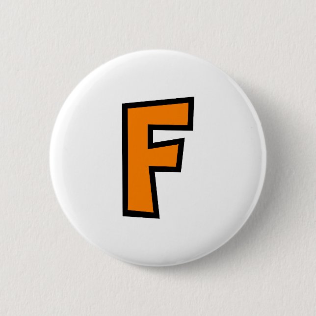 Badge Rond 5 Cm Lettre F de monogramme (Devant)