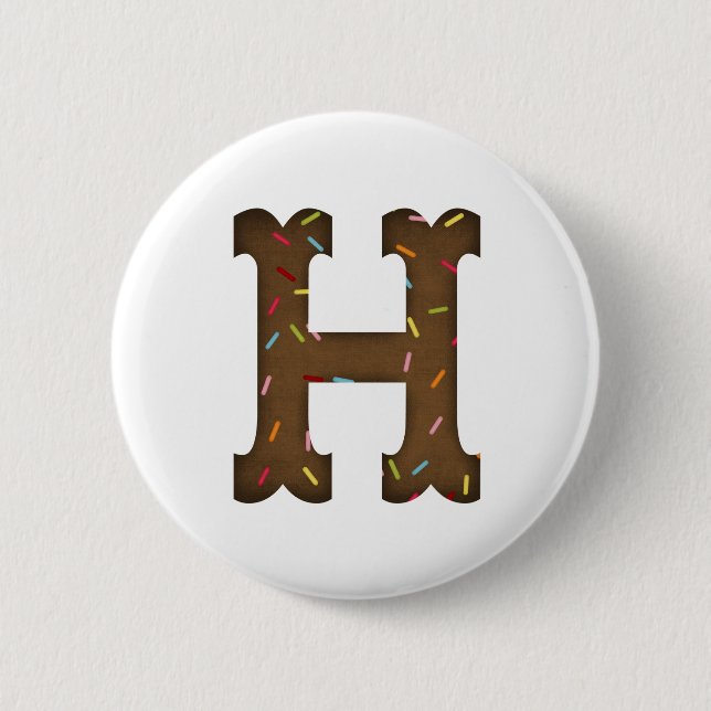 Badge Rond 5 Cm Lettre H (Devant)
