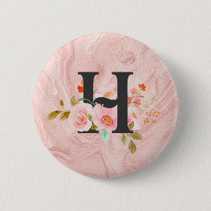 Badge Rond 5 Cm Lettre H