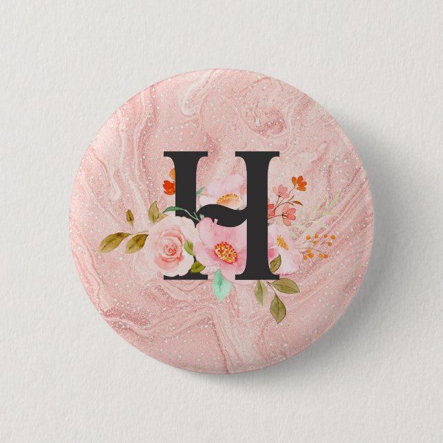 Badge Rond 5 Cm Lettre H (Devant)