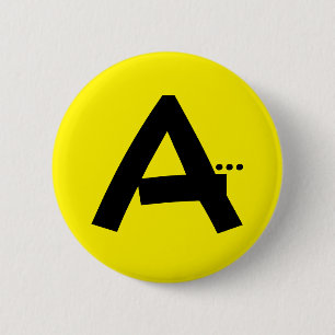 Badge Rond 5 Cm LETTRE INITIALE A Bouton Moderne Monogramme