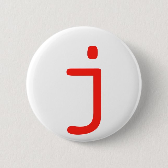 Badge Rond 5 Cm Lettre j (Devant)