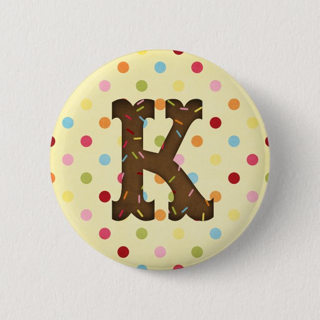 Badge Rond 5 Cm Lettre K (Devant)