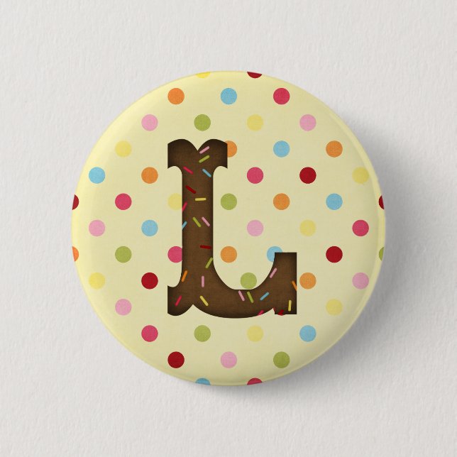 Badge Rond 5 Cm Lettre L (Devant)