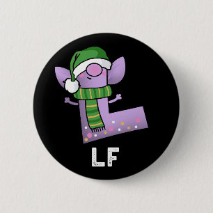 Badge Rond 5 Cm Lettre Lf Funny L Pun Dark BG