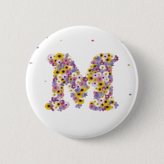 Badge Rond 5 Cm Lettre M (Devant)