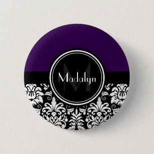 BADGE ROND 5 CM LETTRE MOMOGRAPHIQUE POLONAISE BLANCHE POROUILLE