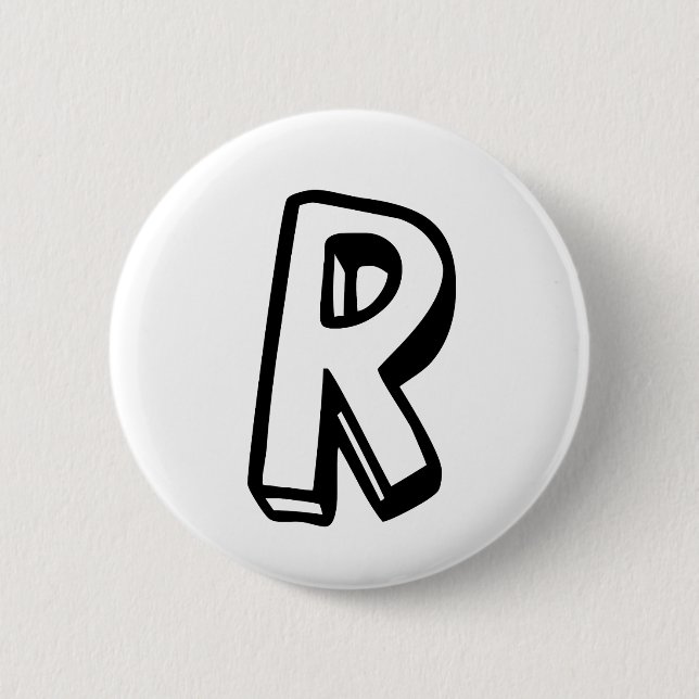 Badge Rond 5 Cm Lettre R (Devant)