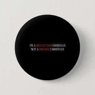 Badge Rond 5 Cm Lettre Rouge Chrétienne Pas Un Casquette Rouge Chr