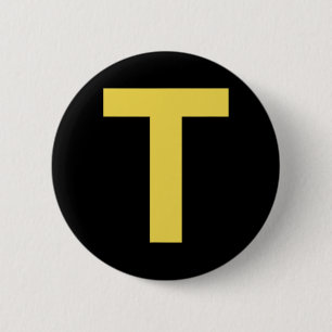 Badge Rond 5 Cm Lettre T Fun Chipmunk Group Correspondant Hallowee