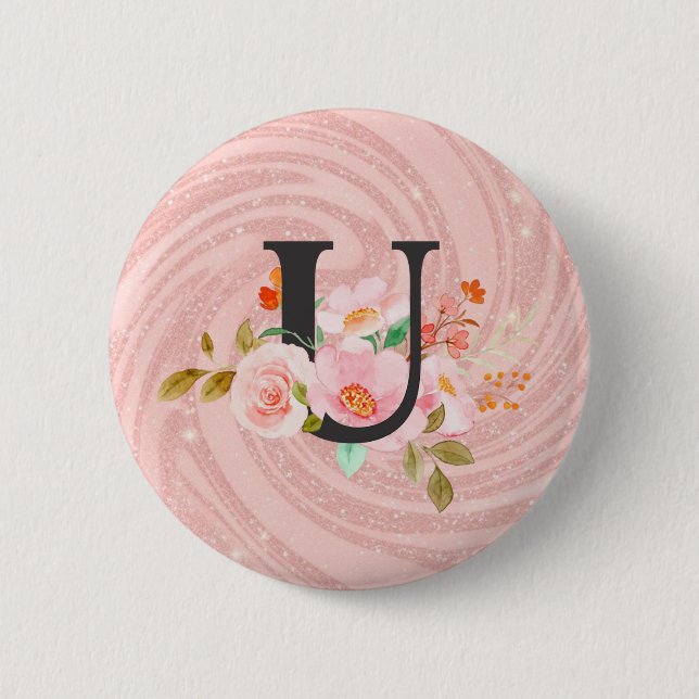Badge Rond 5 Cm Lettre U (Devant)