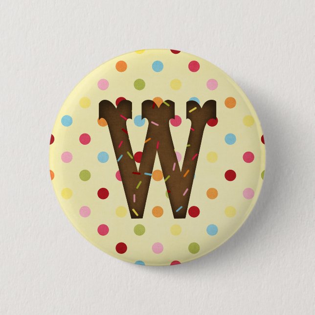 Badge Rond 5 Cm Lettre W (Devant)