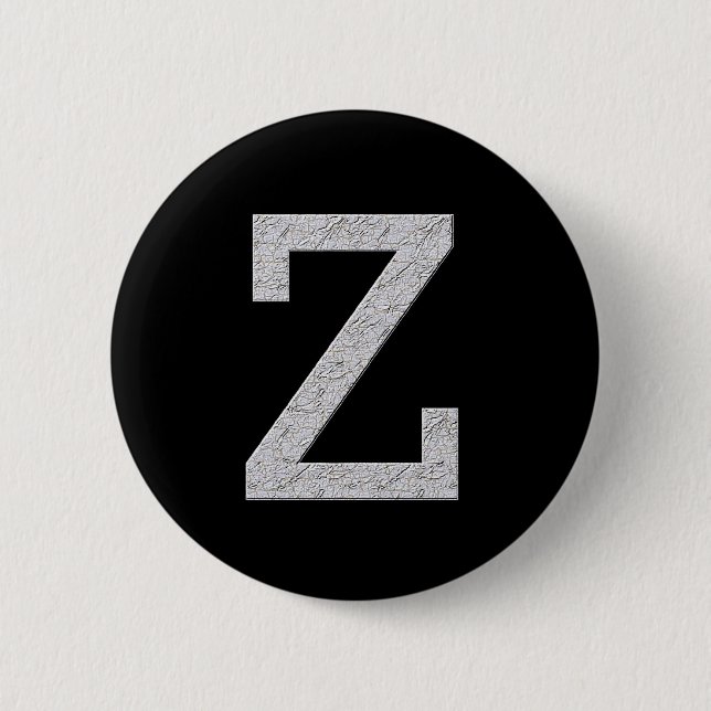 Badge Rond 5 Cm Lettre Z de monogramme (Devant)