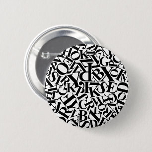 Badge Rond 5 Cm Lettres alphabétiques