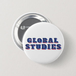 Badge Rond 5 Cm Lettres bleues rétro études globales