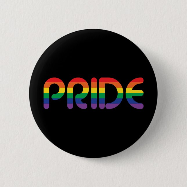 Badge Rond 5 Cm Lettres de ballon Rainbow Pride (Devant)