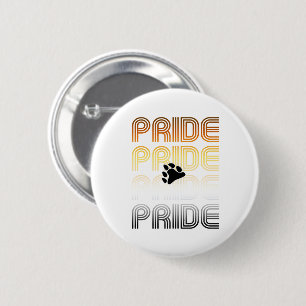 Badge Rond 5 Cm Lettres de design Motif rétro Paw Pride