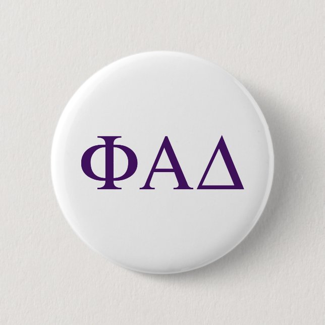 Badge Rond 5 Cm Lettres grecques Phi Alpha Delta (Devant)