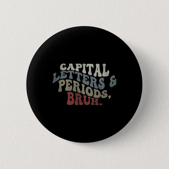 Badge Rond 5 Cm Lettres Majuscules Et Points Bruh  (Devant)