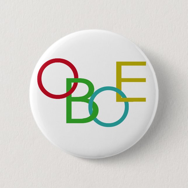 Badge Rond 5 Cm Lettres OBOE (Devant)