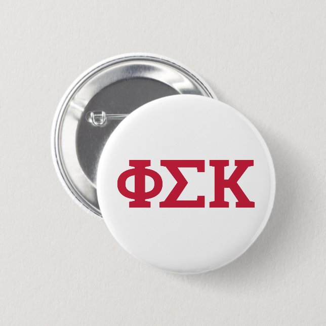 Badge Rond 5 Cm Lettres Phi Sigma Kappa (Devant & derrière)