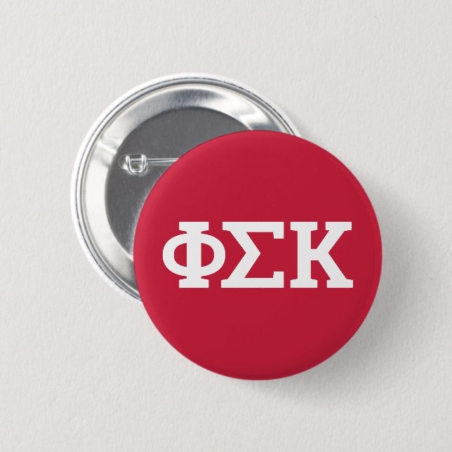 Badge Rond 5 Cm Lettres Phi Sigma Kappa (Devant & derrière)