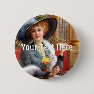 Badge Rond 5 Cm Lettres Tombées Et Thé