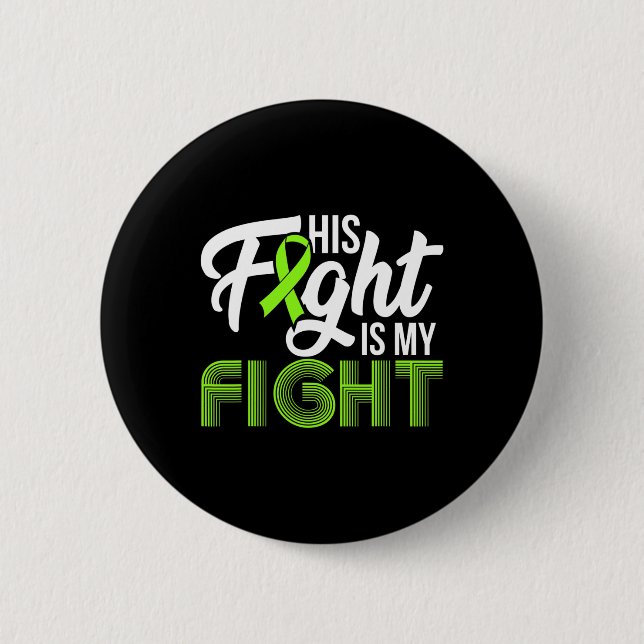 Badge Rond 5 Cm Leucémie Conscience Son combat est mon soutien de  (Devant)