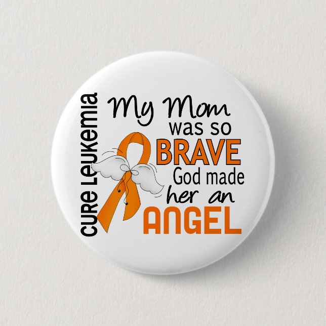 Badge Rond 5 Cm Leucémie de maman de l'ange 2 (Devant)